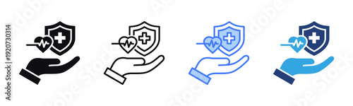 Health Insurance icon sheet multiple style collection