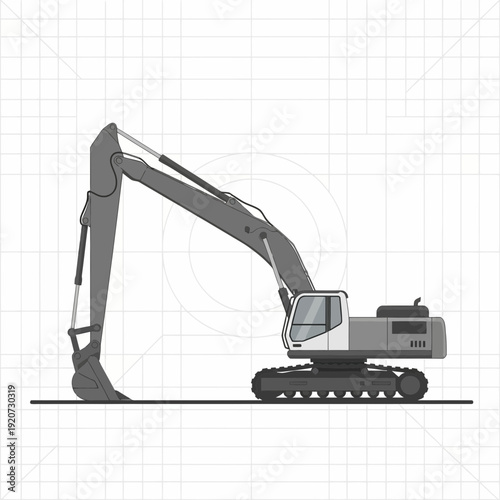 Industrial Excavator Machine Digging And Construction Equipment