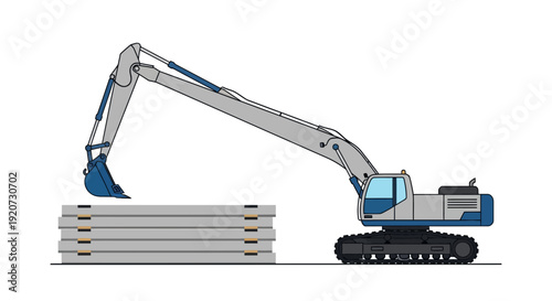 Industrial Excavator Machine Ready For Heavy Construction Work Operations