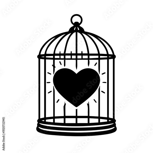 Heart in a cage illustration vector icon
Vector illustration on a white background