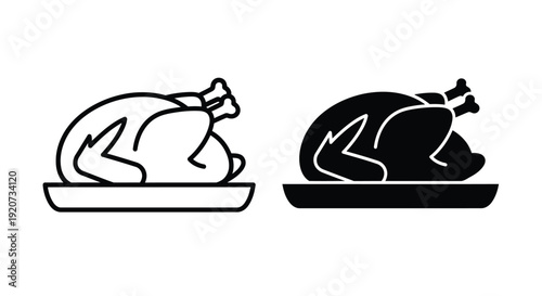 Roast poultry icons are presented in black outline.