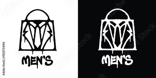Graffiti Men Fashion Shopping logo vector design
