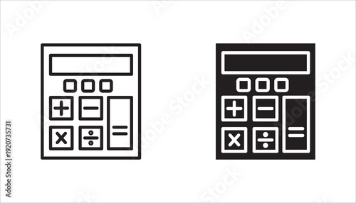 calculator icon set, with a white background