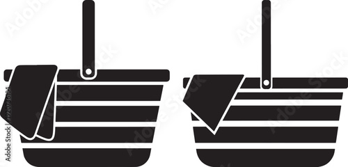 Two picnic baskets with cloth detail