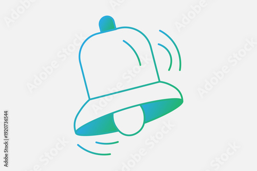 This icon depicts a ringing bell, commonly used to represent notifications, alerts, or reminders. The bell is tilted with motion lines around it to suggest it is currently sounding.