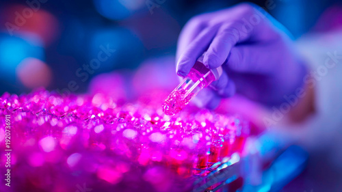 Scientific Researcher Collecting Samples Using Advanced Laboratory Equipment Focused on Accurate Data Analysis