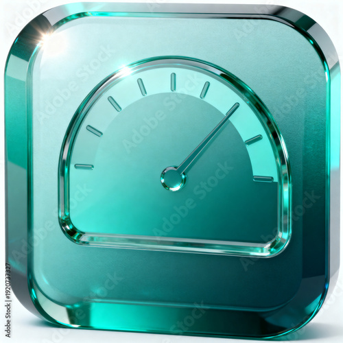 Turquoise glass speedometer gauge indicator icon