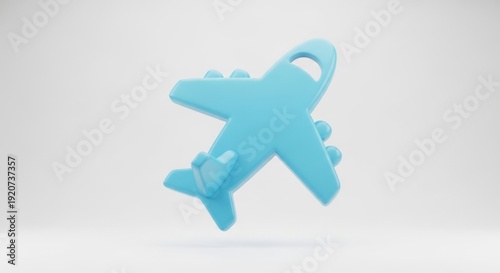 Blue Airplane Icon Illustration