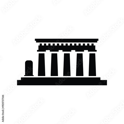 Black Solid Brandenburg Gate Berlin Landmark Icon Vector
