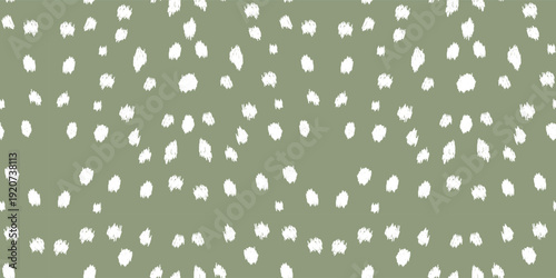 Trendy Sage Green Bambi Print Seamless Vector Pattern with Soft Fawn Spots, Modern Deer Inspired Animal Texture for Fashion, Fabric and Scandinavian Decor