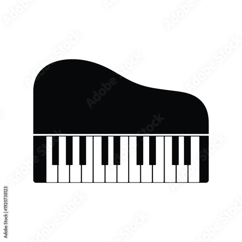 Glyph piano vector icon