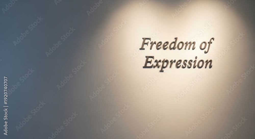 Fototapeta premium Freedom of expression inscription on the wall
