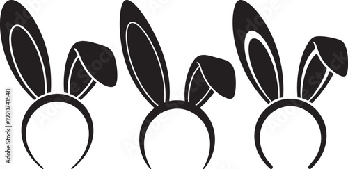 Black bunny ears headbands isolated