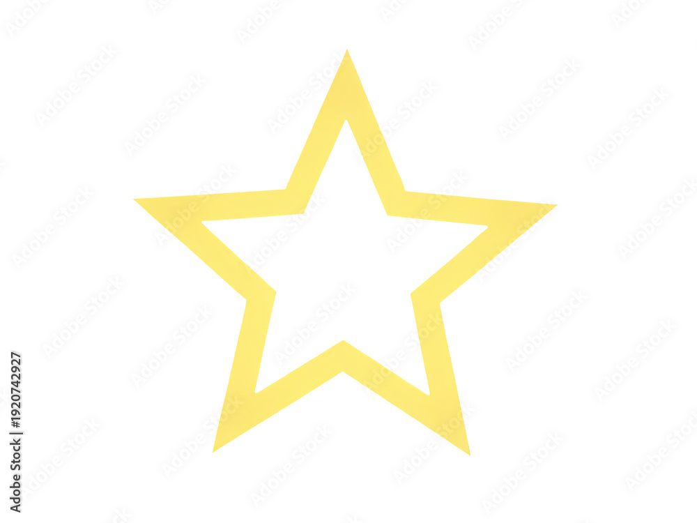 Obraz premium A single star shines brightly on a pure white background