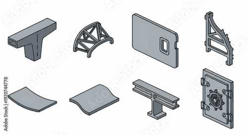 Various Metal Parts and Mechanical Components.