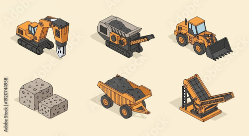 Heavy Machinery Equipment for Construction Site.