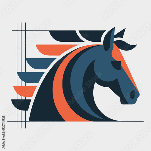 creation of a unique vector horse logo.
