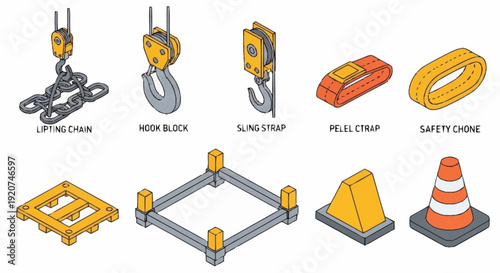 Collection of Industrial Safety Equipment and Tools.