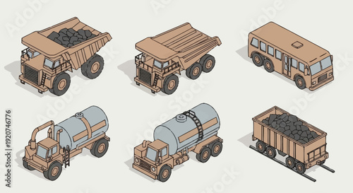 Collection of Military Trucks and Tankers.