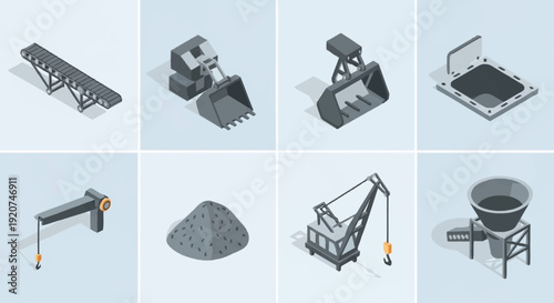 Industrial machinery equipment for construction purposes.