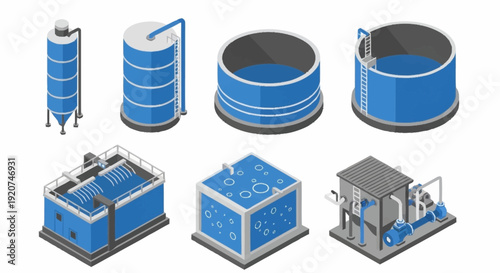 Water Treatment Plant Equipment and Tanks.