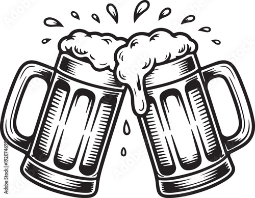 Beer Mugs Toasting Cheers Celebration Oktoberfest Drink Alcohol Beverage Frothy Beer Cheers