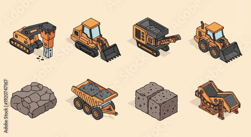 Heavy Machinery Equipment for Construction Site.