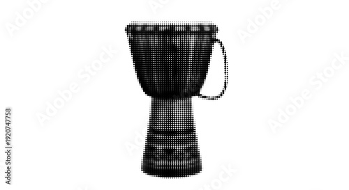 Rhythmic Resonance: An African djembe drum stands in isolation, a symbol of cultural heritage, musical creation, and rhythmic expression.