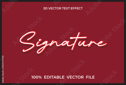 Script Signature Text Effect, typography signature text vector