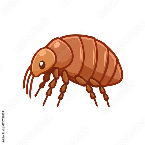 An illustration of a flea, showcasing its anatomy and appearance