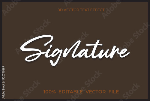 Script style Signature Text Effect , Signature Editable 3d text effect