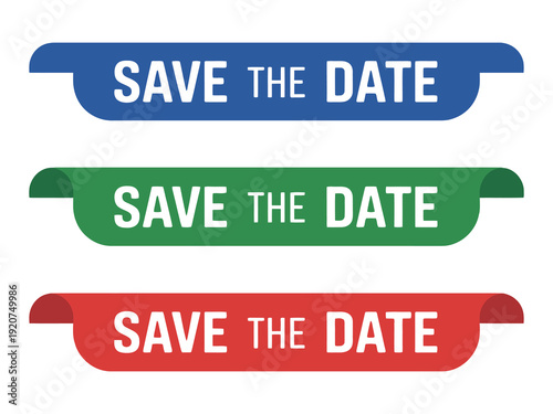 A professional vector illustration featuring a creative save the date tag and bookmark label design, perfect for wedding invitations, special events, and floral decorations.