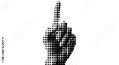 Finger Pointing Gesture in Halftone for Direction and Attention Focus in Black and White Design