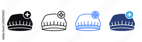 Surgical Cap icon sheet multiple style collection