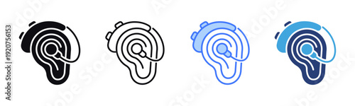 Hearing Aid icon sheet multiple style collection