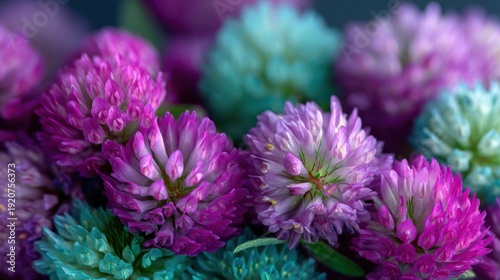 Wallpaper Mural emerald clover leaves casting pink shadow on stone ground Torontodigital.ca