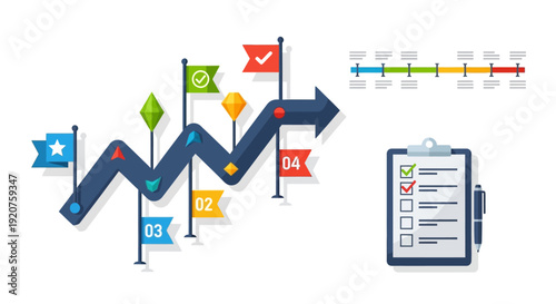 Business strategy and planning process flow.