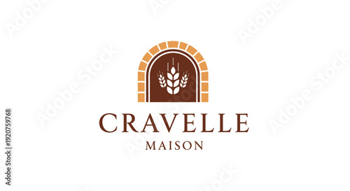 Cravelle Maison logo with wheat icon and arched brick design.