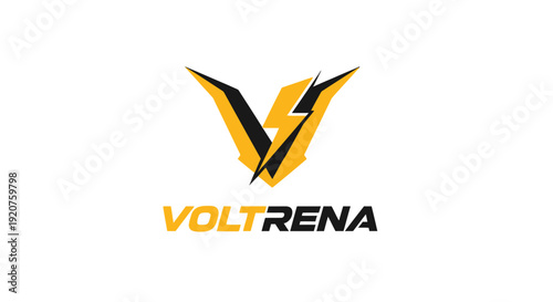 Voltrena logo design with stylized letter V and bold typography.