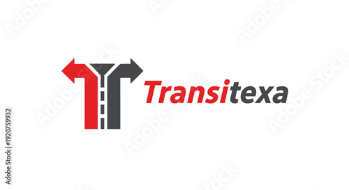Transitexa logo with stylized arrows and road design elements.