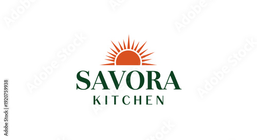 Savora Kitchen logo with sun symbol and green text on white background.