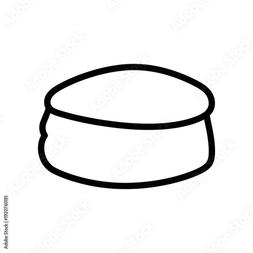 Simple Black and White Illustration of a Yogurt or Dessert Cup