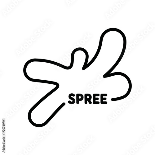 Stylized Hand Gesture with SPREE Text on White Background