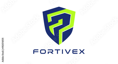 Fortivex logo design with shield emblem and bold typography.