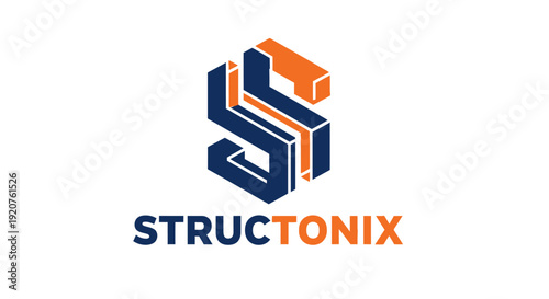 Modern 3D Logo Design for Structonix Company.
