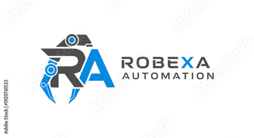 Robexa Automation logo featuring robotic elements and modern design.