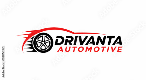 Drivanta Automotive logo design with stylized car and wheel elements.