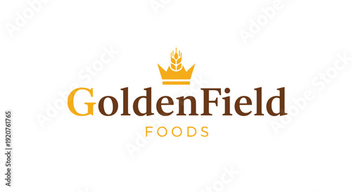 GoldenField Foods logo with golden crown emblem and brown text on white background.