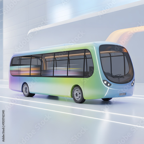 Modern Electric Bus Vehicle Transportation.