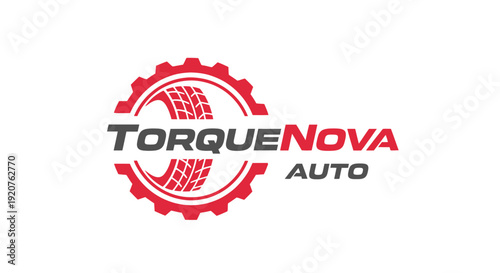 Torque Nova Auto logo with gear and tire design.